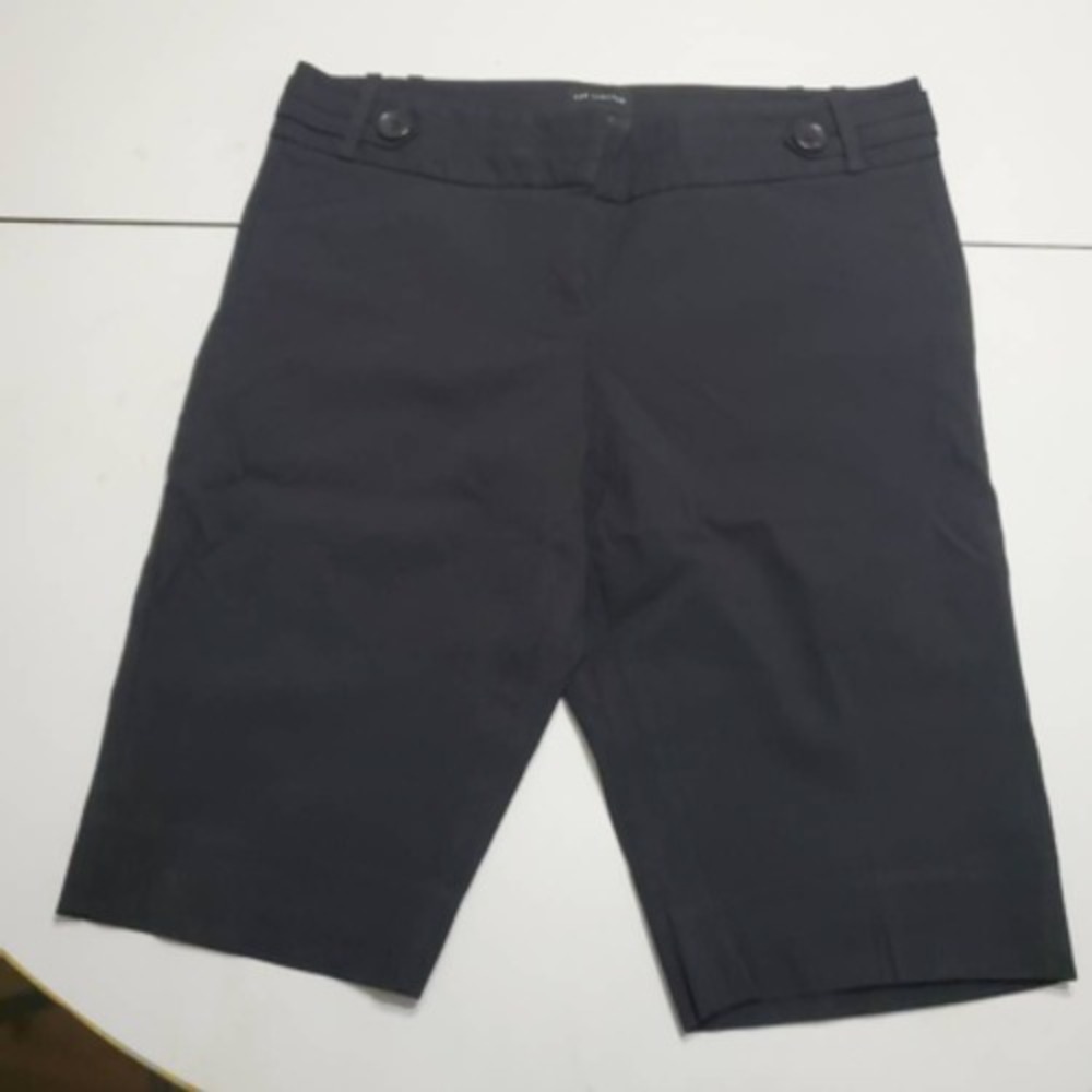 The Limited Womens Shorts Black Pinstripe Drew Fit Pockets Flat Front 8